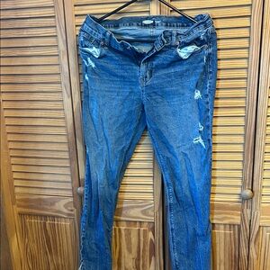 Old Navy Blue Distressed Boyfriend Jeans